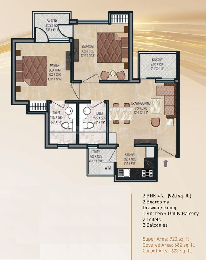2 BHK Floor Plan