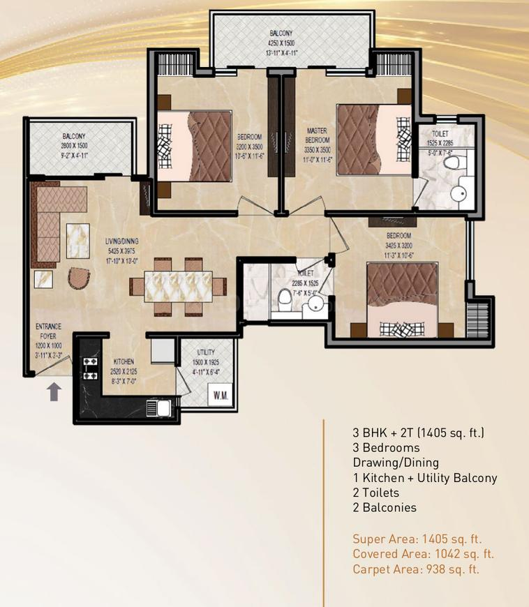 3 BHK Floor Plan