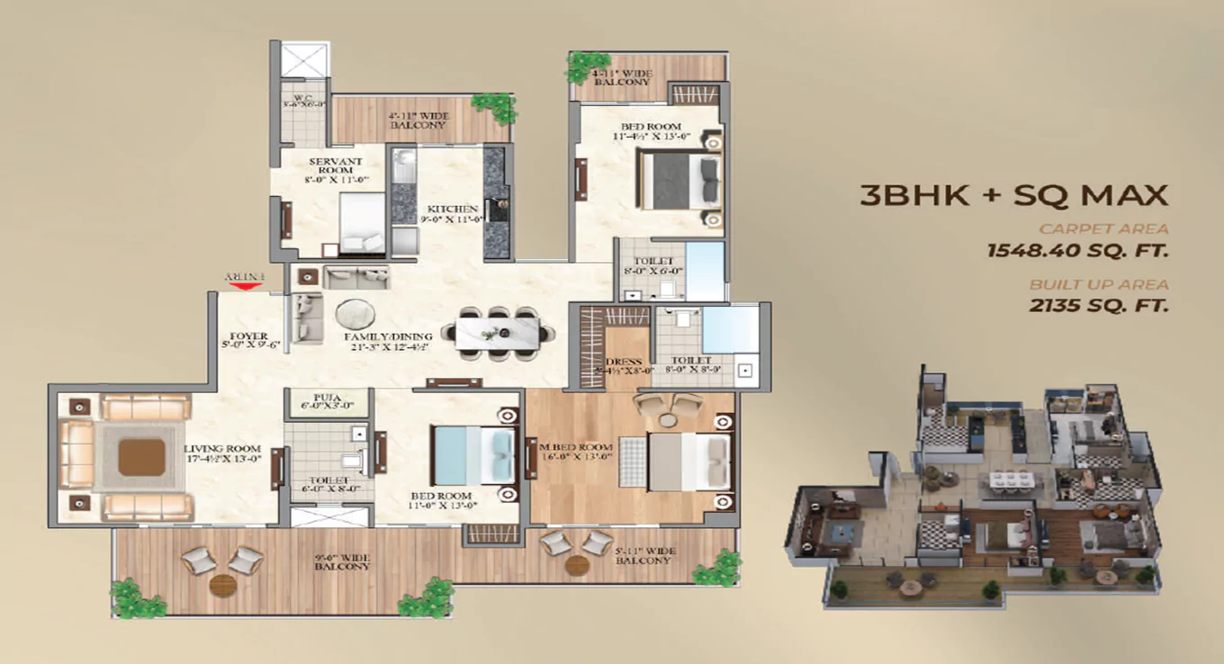 3 BHK Floor Plan