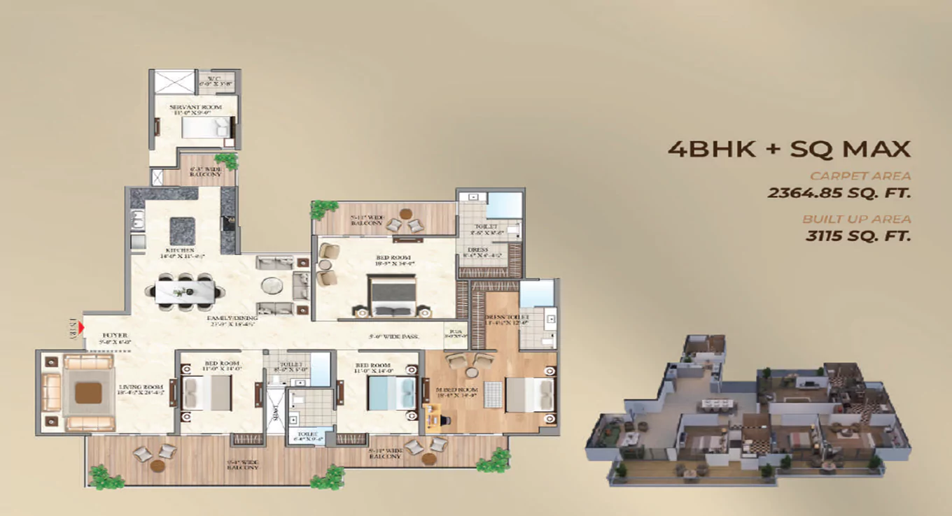 4 BHK Floor Plan
