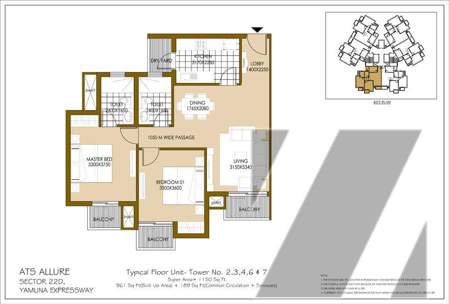 2 BHK Floor Plan