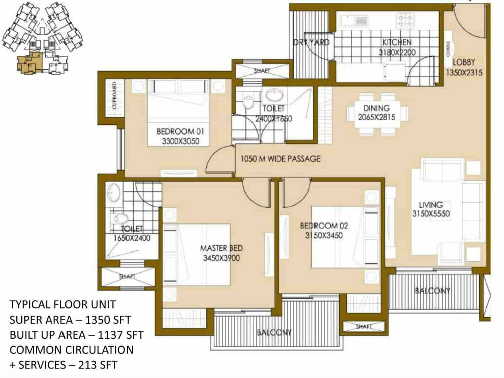 3 BHK Large Plan